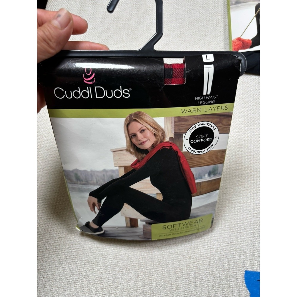Women's Cuddl Duds Legging Red Black Size Large New